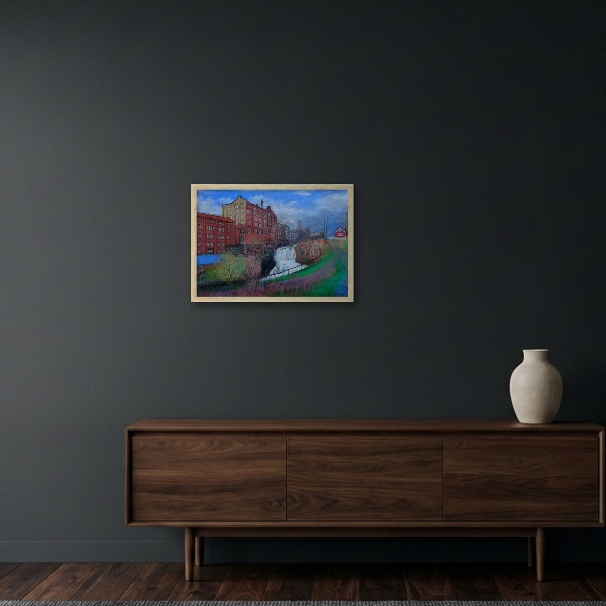 Akerselva — A3 (42×30cm, 17×12") Oak Frame